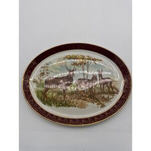 Weatherby Hanley Royal Falcon Ware Oval Platter Deer  11.75"